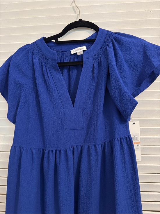 Calvin Klein Dresses & Skirts - NWT Calvin Klein Women’s Cobalt Blue Textured Flutter Dress